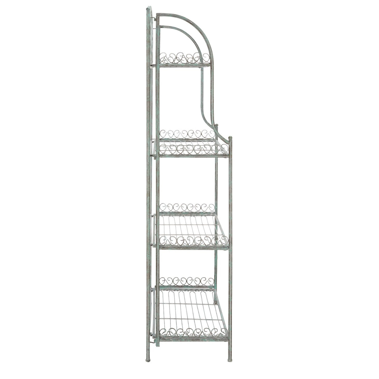 SAFAVIEH Bryn Victorian Wrought Iron 4-Tier Outdoor Bakers Rack - 25 In. W x 15 In. D x 63 In. H - 25Wx15Dx63H