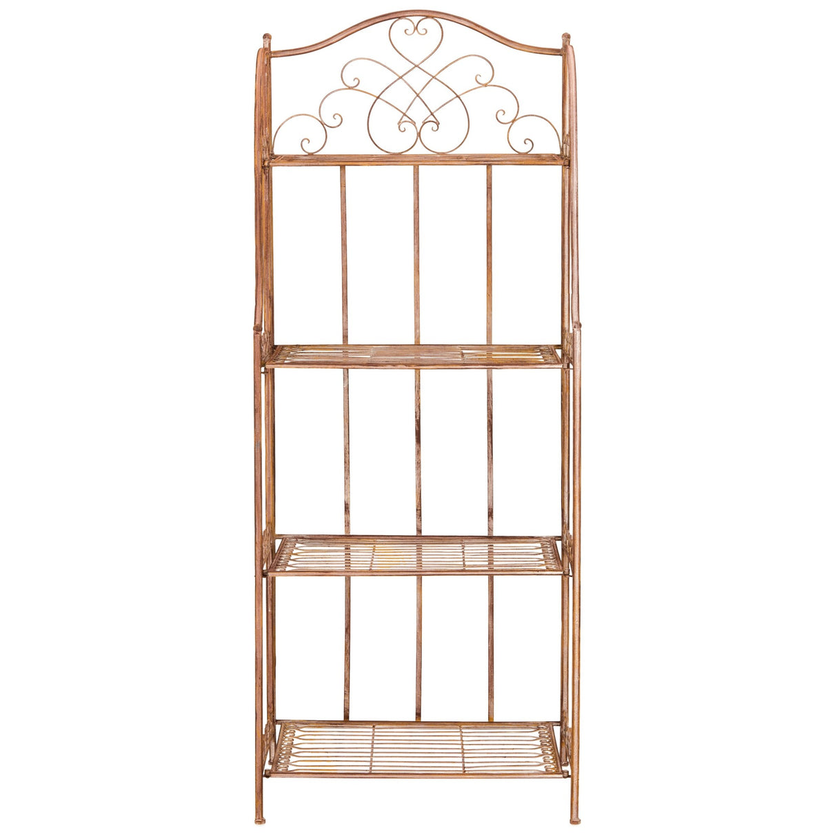 SAFAVIEH Bryn Victorian Wrought Iron 4-Tier Outdoor Bakers Rack - 25 In. W x 15 In. D x 63 In. H - 25Wx15Dx63H