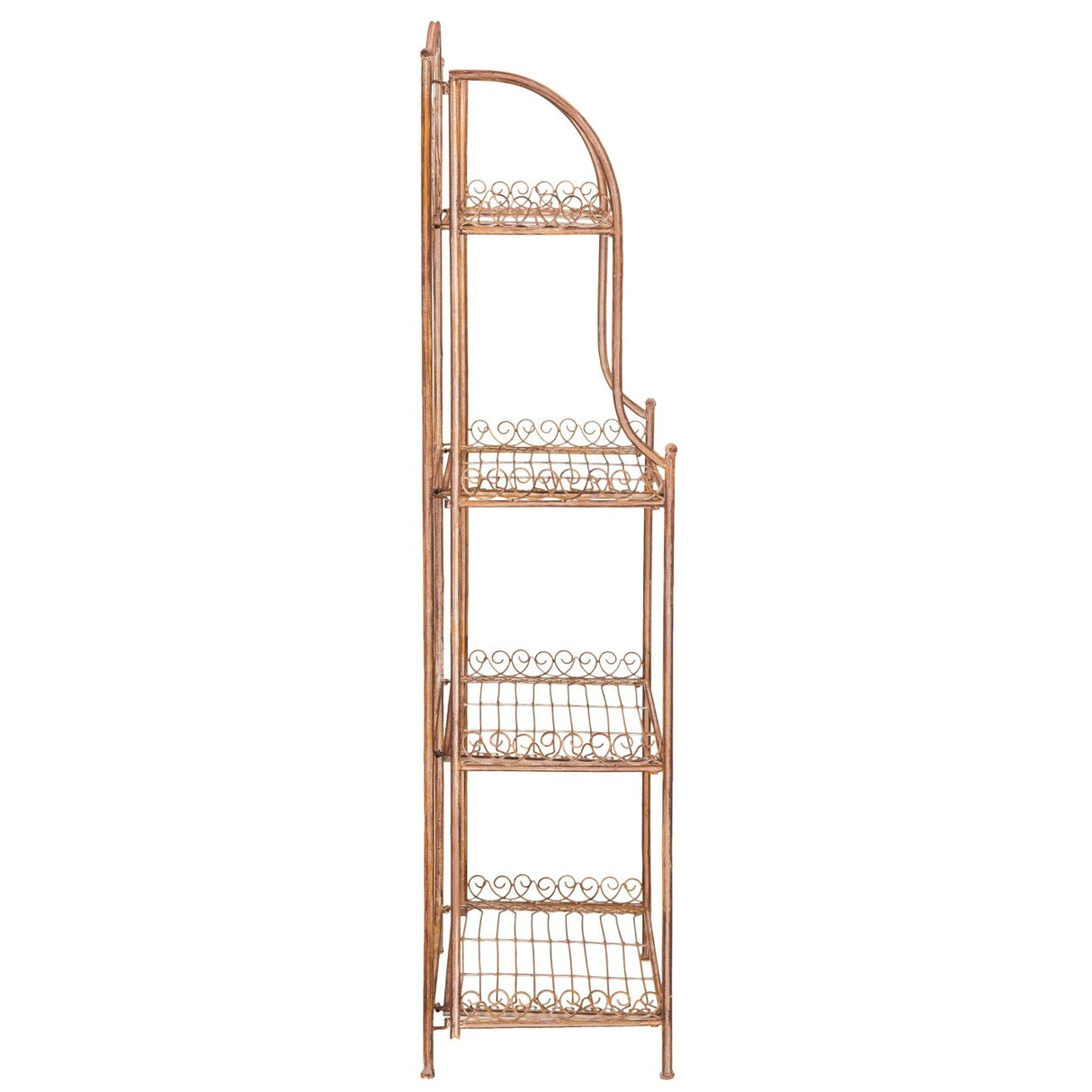 SAFAVIEH Bryn Victorian Wrought Iron 4-Tier Outdoor Bakers Rack - 25 In. W x 15 In. D x 63 In. H - 25Wx15Dx63H