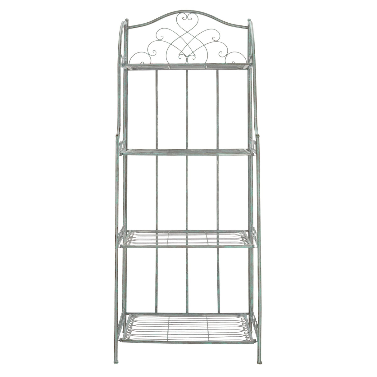 SAFAVIEH Bryn Victorian Wrought Iron 4-Tier Outdoor Bakers Rack - 25 In. W x 15 In. D x 63 In. H - 25Wx15Dx63H