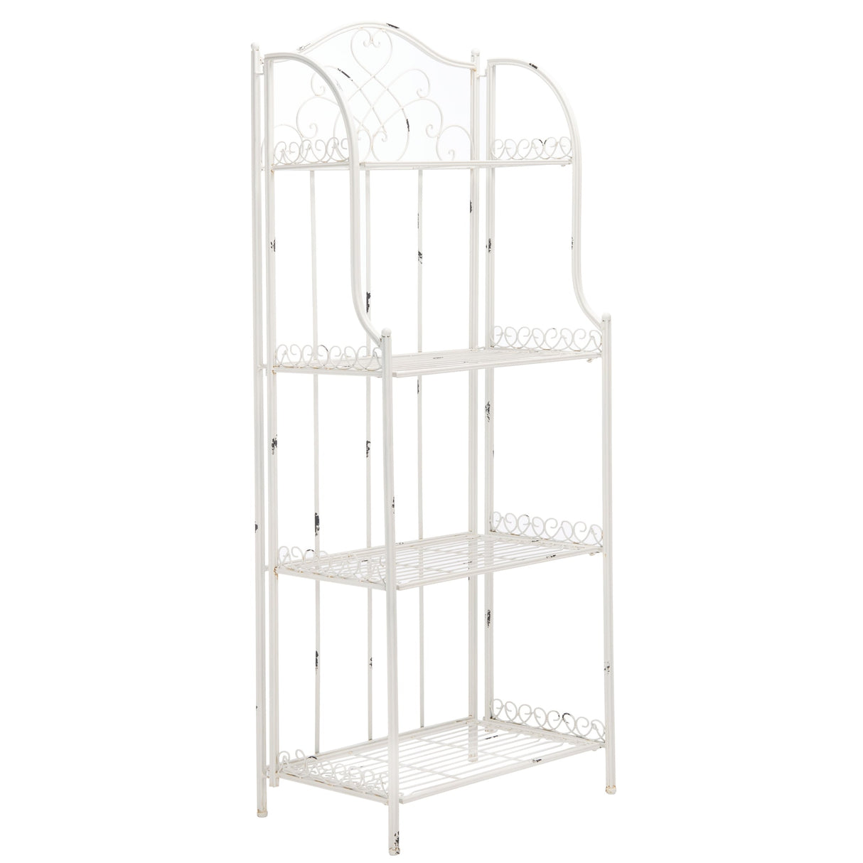 SAFAVIEH Bryn Victorian Wrought Iron 4-Tier Outdoor Bakers Rack - 25 In. W x 15 In. D x 63 In. H - 25Wx15Dx63H