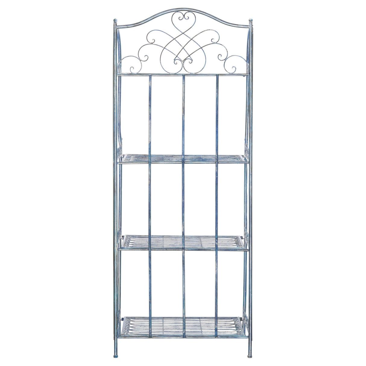 SAFAVIEH Bryn Victorian Wrought Iron 4-Tier Outdoor Bakers Rack - 25 In. W x 15 In. D x 63 In. H - 25Wx15Dx63H