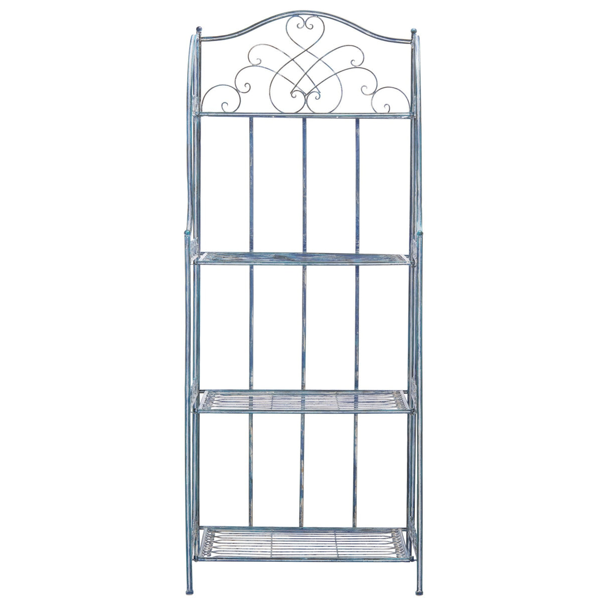 SAFAVIEH Bryn Victorian Wrought Iron 4-Tier Outdoor Bakers Rack - 25 In. W x 15 In. D x 63 In. H - 25Wx15Dx63H