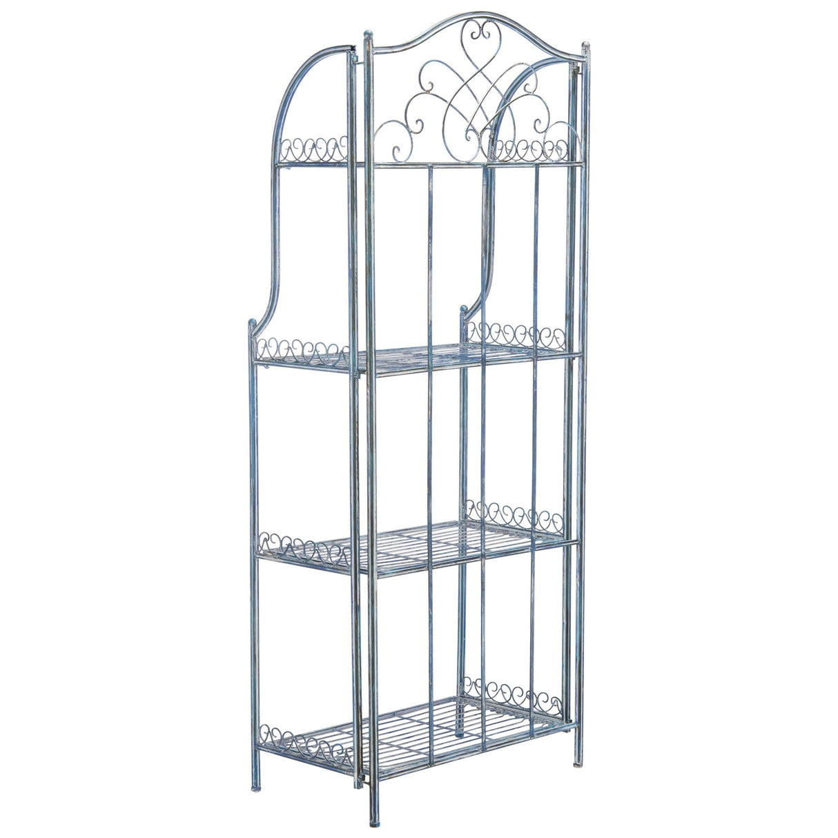 SAFAVIEH Bryn Victorian Wrought Iron 4-Tier Outdoor Bakers Rack - 25 In. W x 15 In. D x 63 In. H - 25Wx15Dx63H