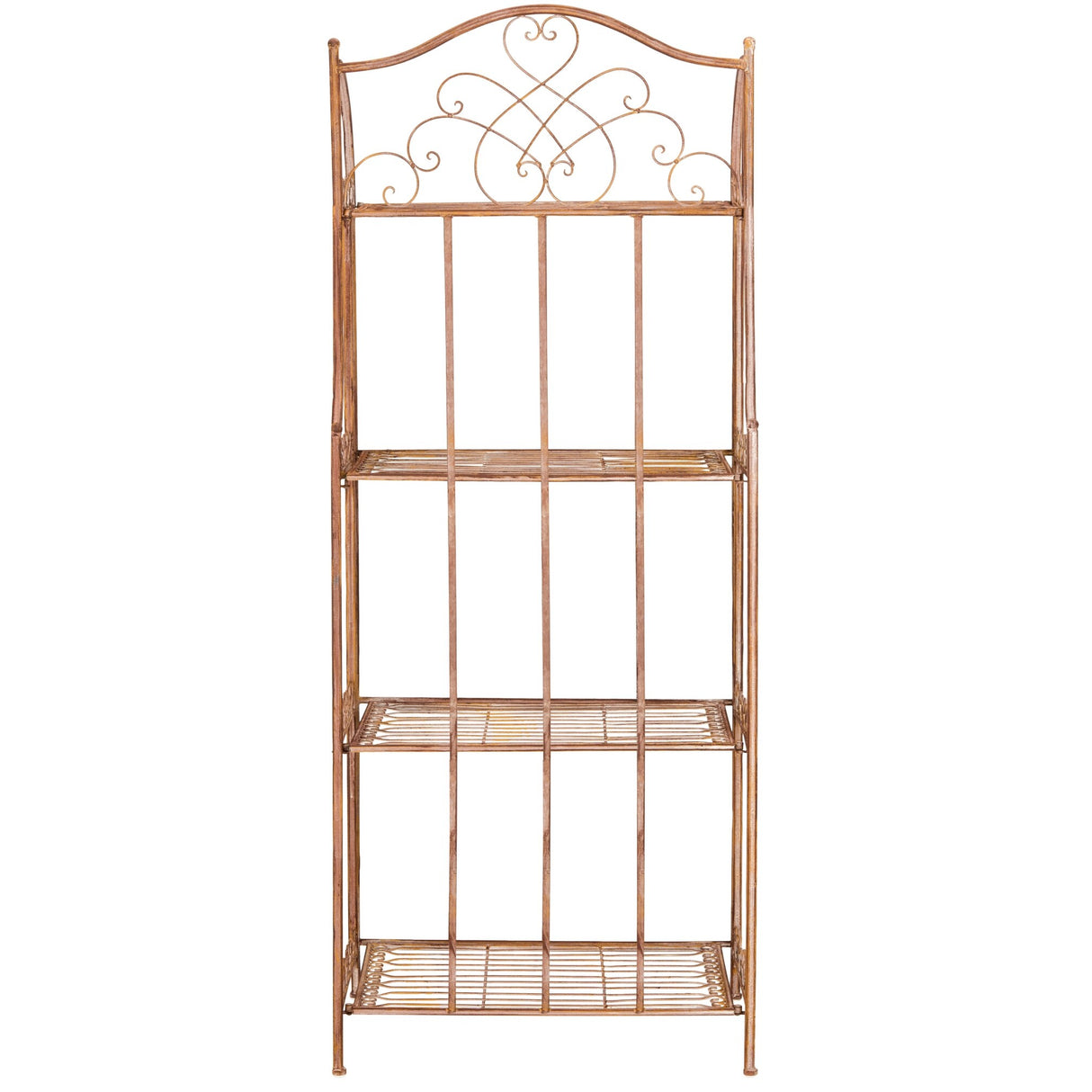 SAFAVIEH Bryn Victorian Wrought Iron 4-Tier Outdoor Bakers Rack - 25 In. W x 15 In. D x 63 In. H - 25Wx15Dx63H