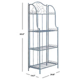 SAFAVIEH Bryn Victorian Wrought Iron 4-Tier Outdoor Bakers Rack - 25 In. W x 15 In. D x 63 In. H - 25Wx15Dx63H