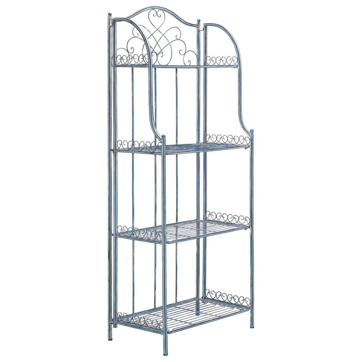 SAFAVIEH Bryn Victorian Wrought Iron 4-Tier Outdoor Bakers Rack - 25 In. W x 15 In. D x 63 In. H - 25Wx15Dx63H