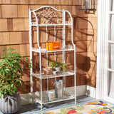 SAFAVIEH Bryn Victorian Wrought Iron 4-Tier Outdoor Bakers Rack - 25 In. W x 15 In. D x 63 In. H - 25Wx15Dx63H