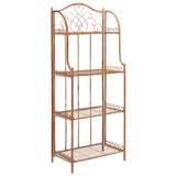 SAFAVIEH Bryn Victorian Wrought Iron 4-Tier Outdoor Bakers Rack - 25 In. W x 15 In. D x 63 In. H - 25Wx15Dx63H