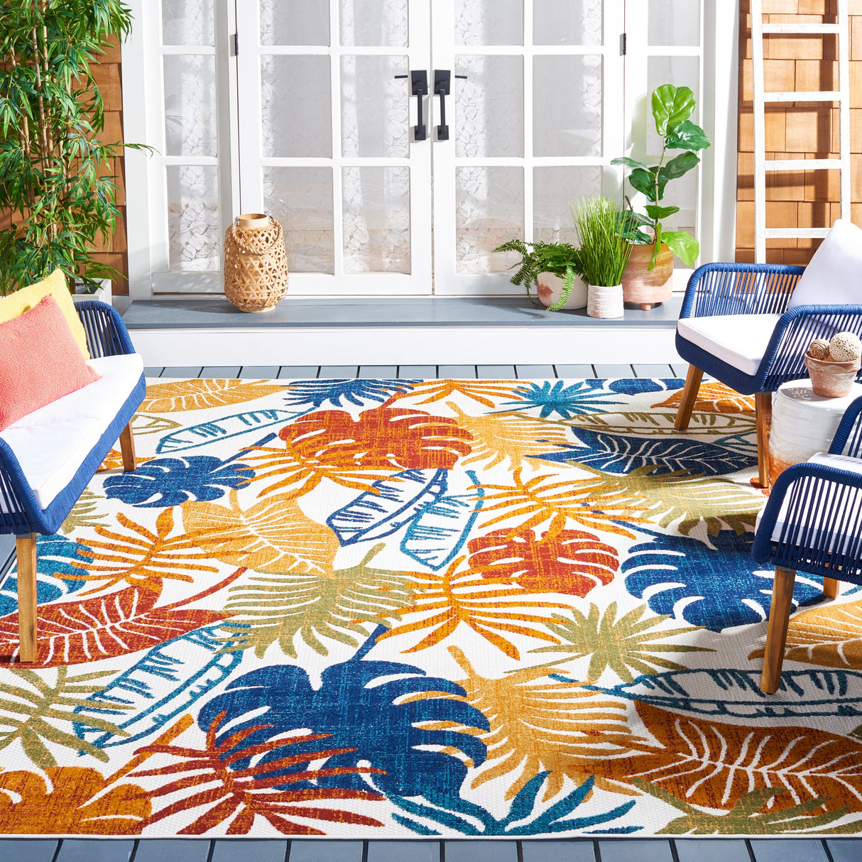 SAFAVIEH Cabana Arik Indoor/ Outdoor Waterproof Patio Floral Rug