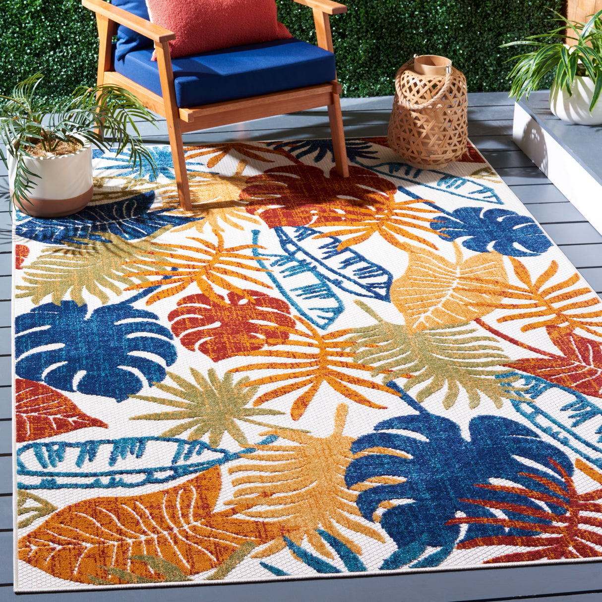 SAFAVIEH Cabana Arik Indoor/ Outdoor Waterproof Patio Floral Rug