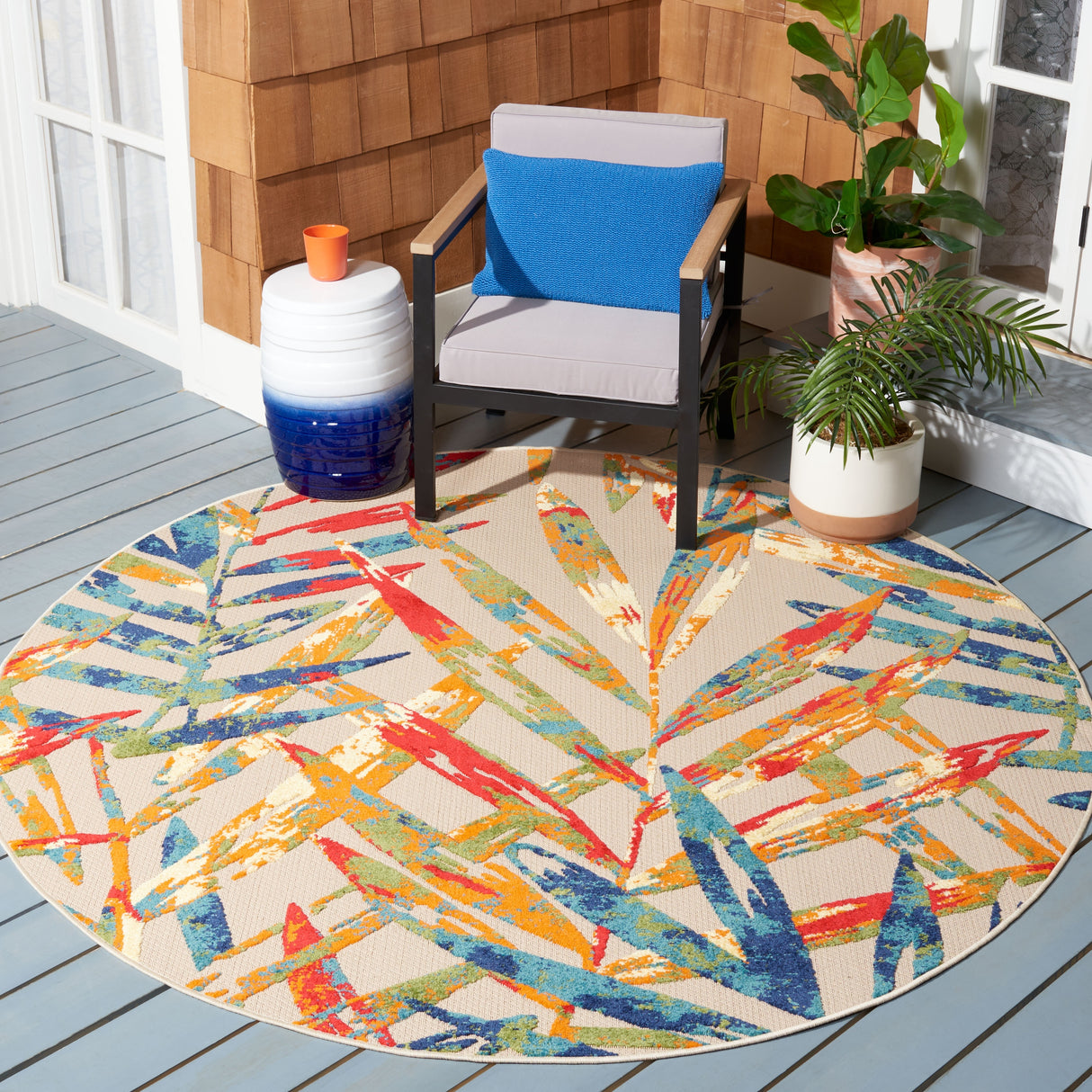 SAFAVIEH Cabana Frederique Indoor/ Outdoor Waterproof Patio Tropical Rug