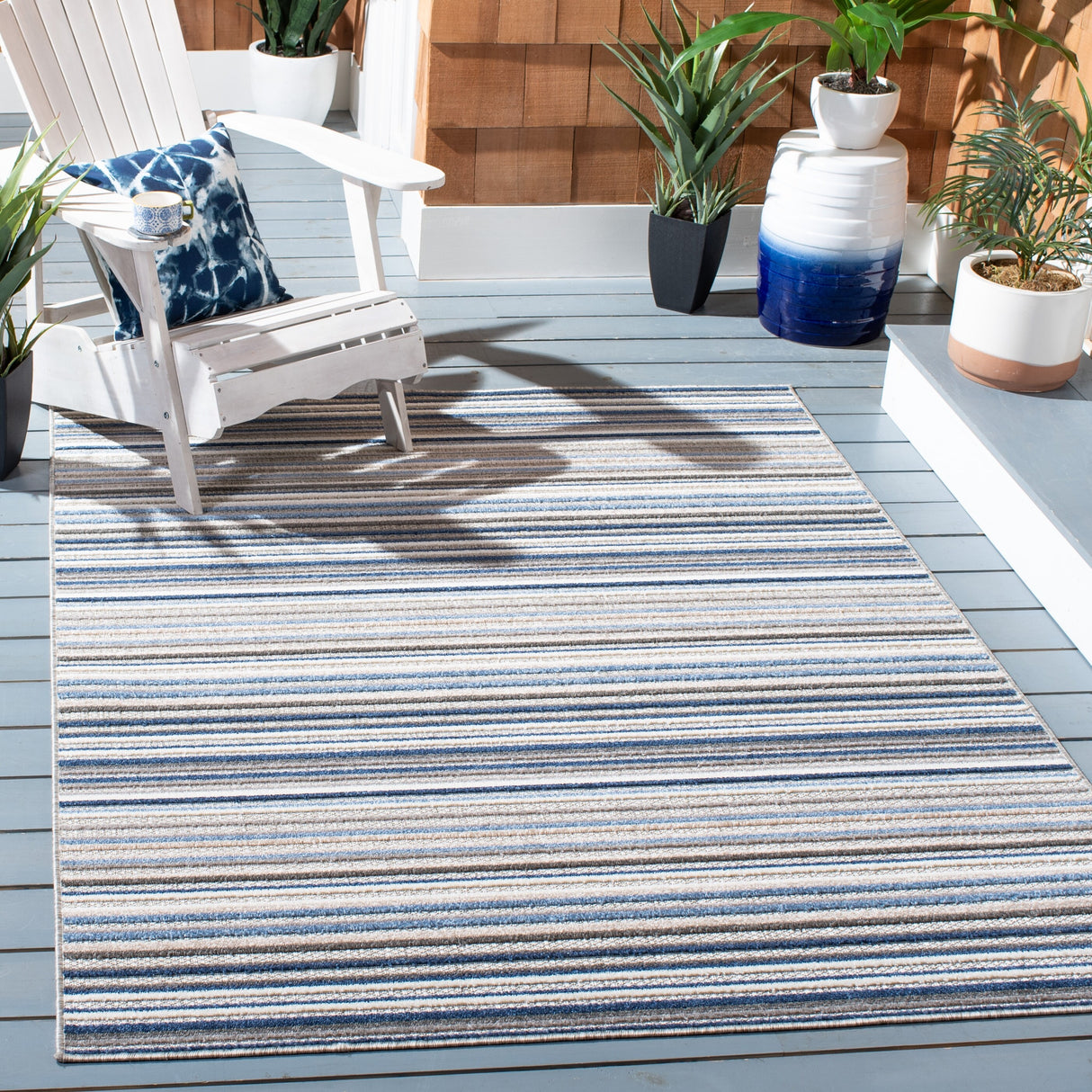 SAFAVIEH Cabana Gafia Indoor/ Outdoor Waterproof Patio Stripe Rug