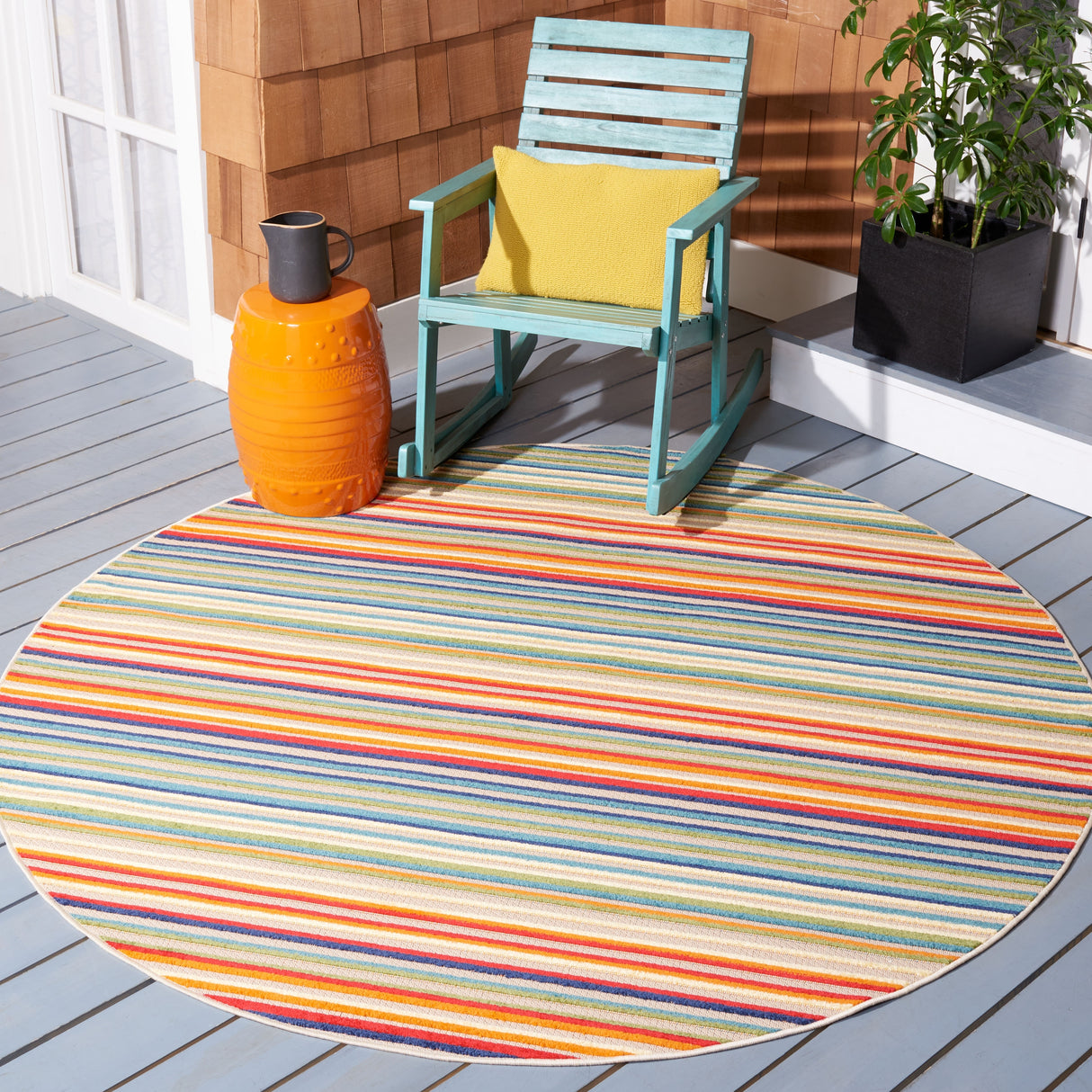 SAFAVIEH Cabana Gafia Indoor/ Outdoor Waterproof Patio Stripe Rug