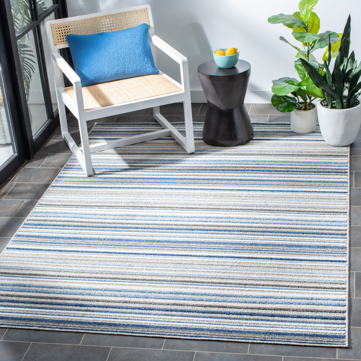 SAFAVIEH Cabana Gafia Indoor/ Outdoor Waterproof Patio Stripe Rug