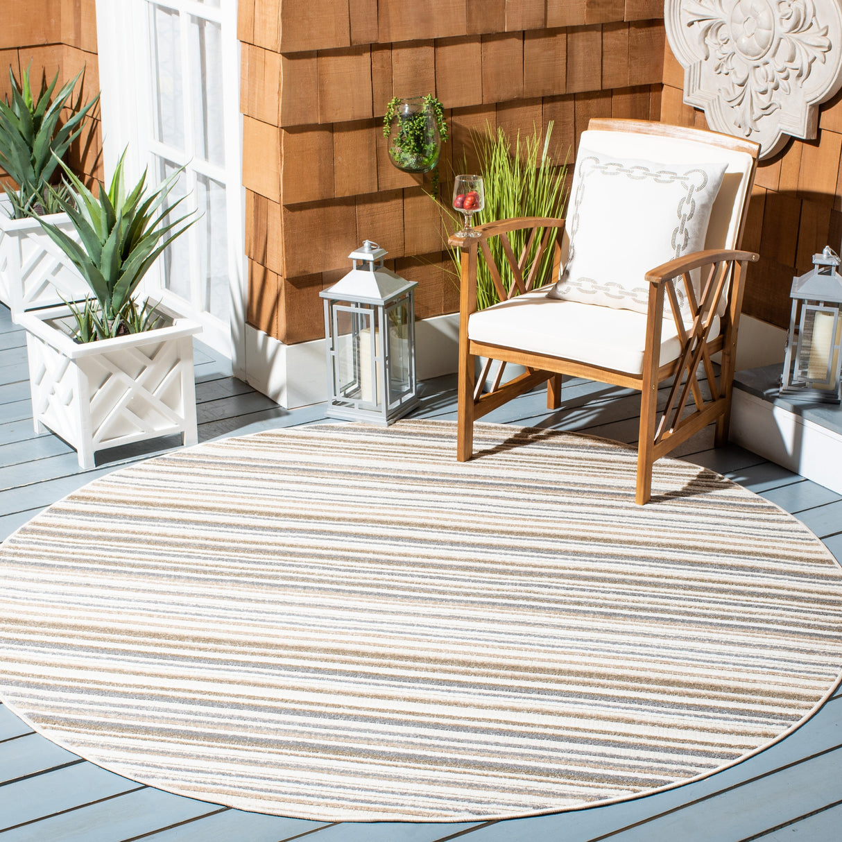 SAFAVIEH Cabana Gafia Indoor/ Outdoor Waterproof Patio Stripe Rug