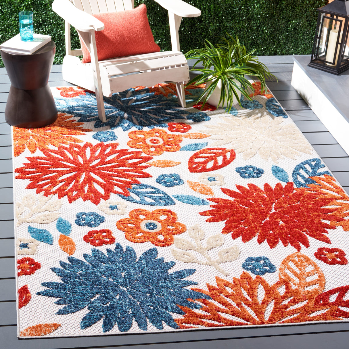 SAFAVIEH Cabana Laurel Indoor/ Outdoor Waterproof Patio Floral Rug