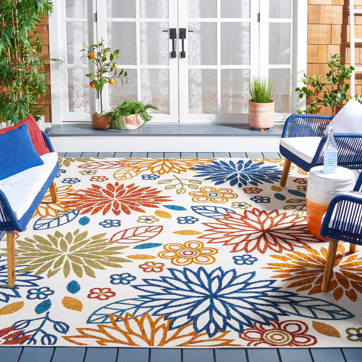 SAFAVIEH Cabana Laurel Indoor/ Outdoor Waterproof Patio Floral Rug