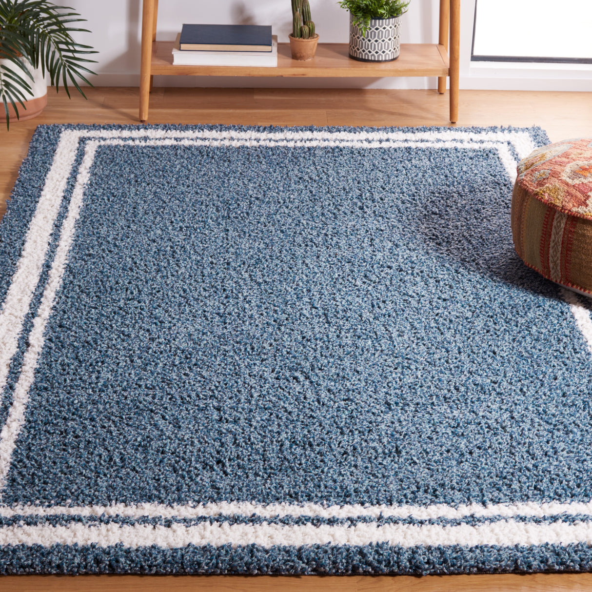 SAFAVIEH Calico Shag Zubeyde Border 1.6-inch Thick Rug