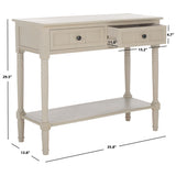 SAFAVIEH Camilla Grey 2-Drawer Console Table - 35.8" x 13.8" x 29.5" - 36Wx14Dx30H