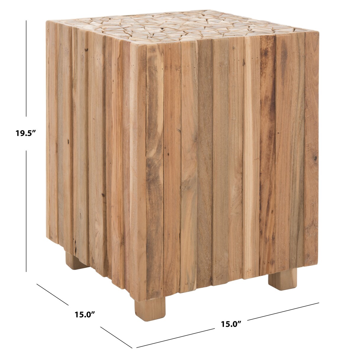 SAFAVIEH Candylene Medium Oak Square End Table - 15" x 15" x 19.5" - 15Wx15Dx20H