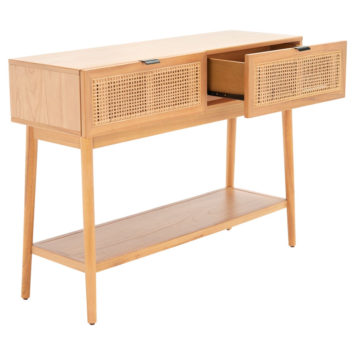 SAFAVIEH Capitola 2-Drawer Rattan Console Table - 42 In. W x 14 In. D x 31 In. H - 42Wx14Dx31H