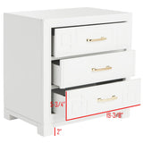 SAFAVIEH Caren 3-Drawer Greek Key Nightstand