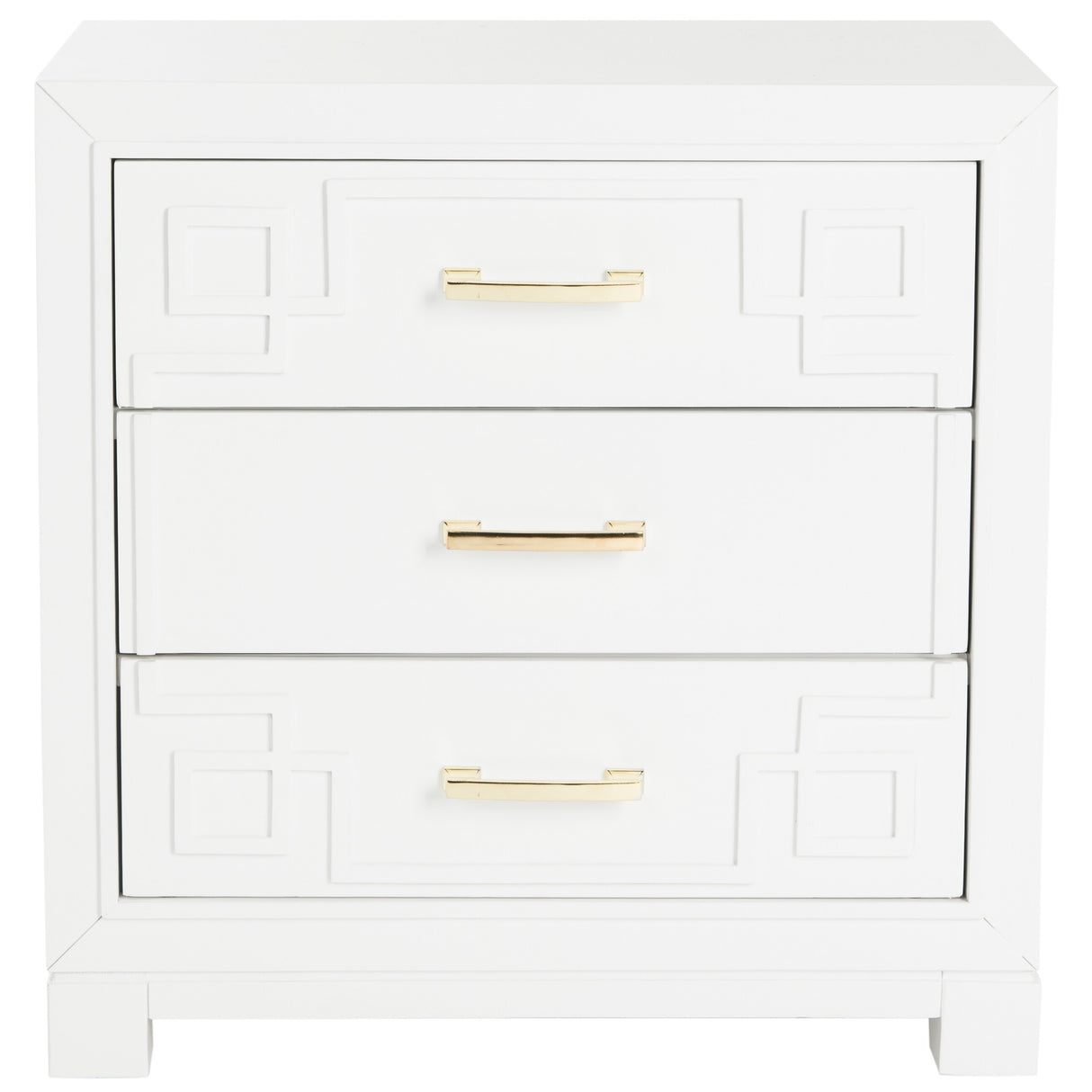 SAFAVIEH Caren 3-Drawer Greek Key Nightstand