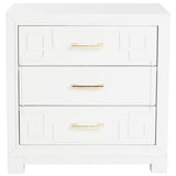 SAFAVIEH Caren 3-Drawer Greek Key Nightstand