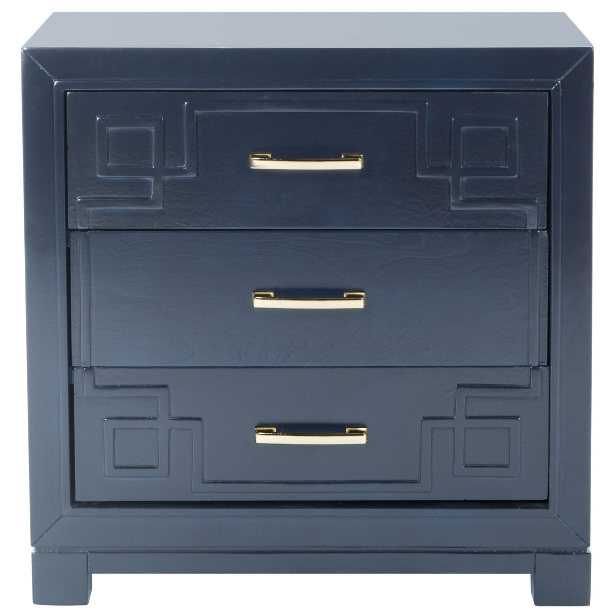 SAFAVIEH Caren 3-Drawer Greek Key Nightstand