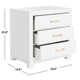 SAFAVIEH Caren 3-Drawer Greek Key Nightstand