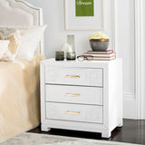 SAFAVIEH Caren 3-Drawer Greek Key Nightstand