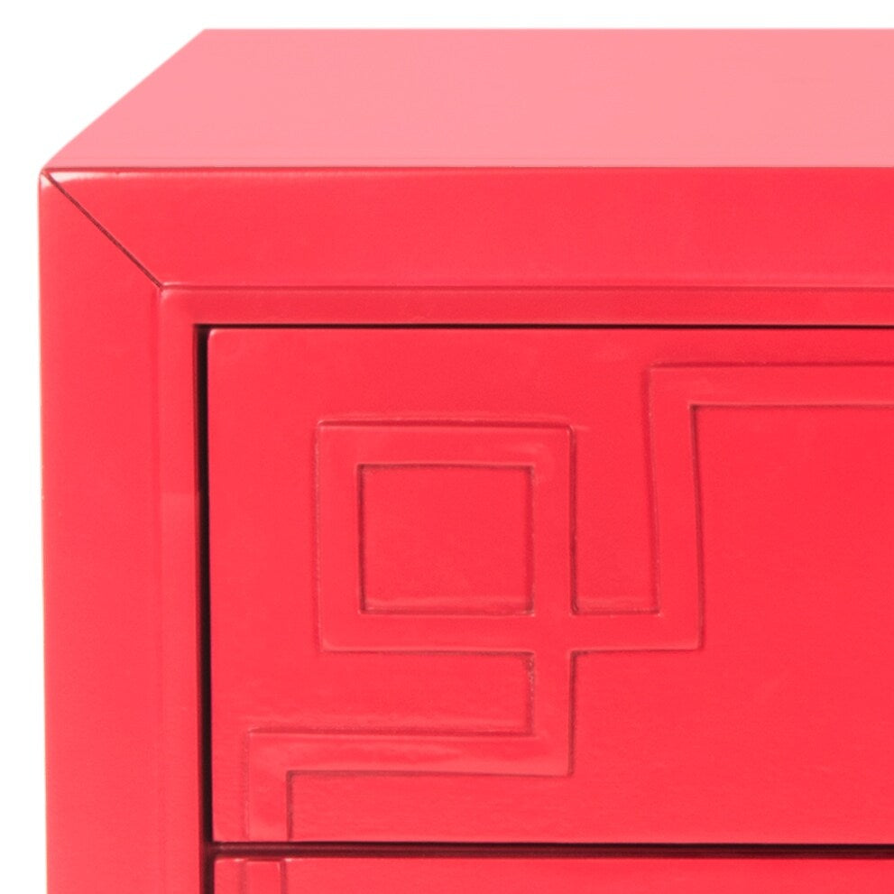 SAFAVIEH Caren 3-Drawer Greek Key Nightstand