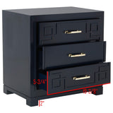 SAFAVIEH Caren 3-Drawer Greek Key Nightstand