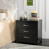 SAFAVIEH Caren 3-Drawer Greek Key Nightstand