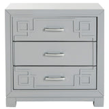 SAFAVIEH Caren 3-Drawer Greek Key Nightstand