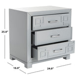 SAFAVIEH Caren 3-Drawer Greek Key Nightstand