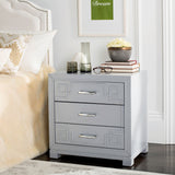 SAFAVIEH Caren 3-Drawer Greek Key Nightstand