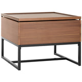 SAFAVIEH Carla Dark Oak/ Black Lift-Top Coffee Table - 23.6" x 23.6" x 17.9" - 24Wx24Dx18H