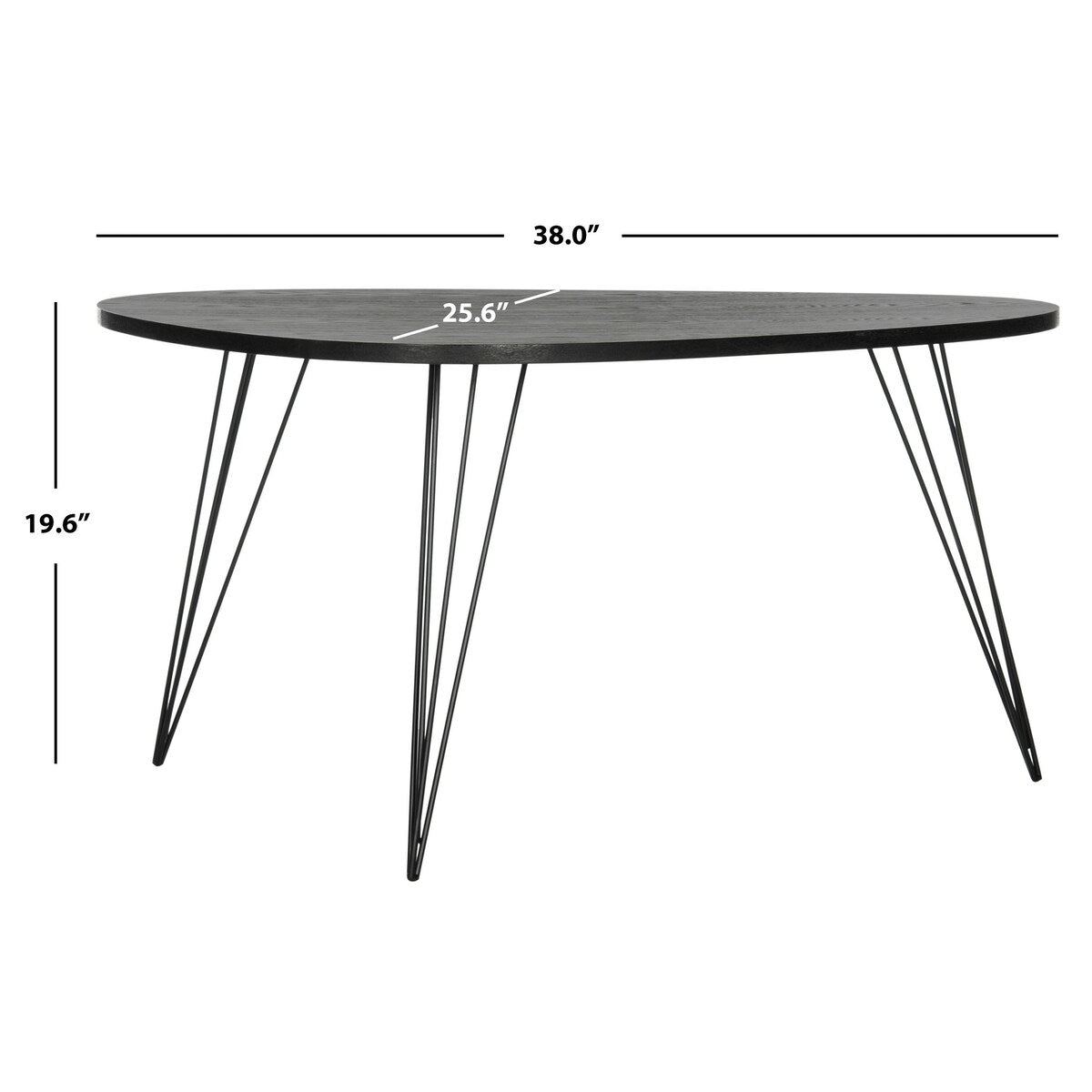 SAFAVIEH Carolann Mid-Century Light Grey / Black Coffee Table - 38" x 25.6" x 19.6" - 38" x 25.6" x 19.6" - 38Wx26Dx20H