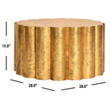 SAFAVIEH Carolee Gold Drum Coffee Table - 28" x 28" x 15" - 28Wx28Dx15H