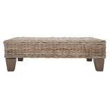 SAFAVIEH Caron Washed Natural Wicker Bench - 41" W x 28" D x 12" H - 41Wx28Dx12H