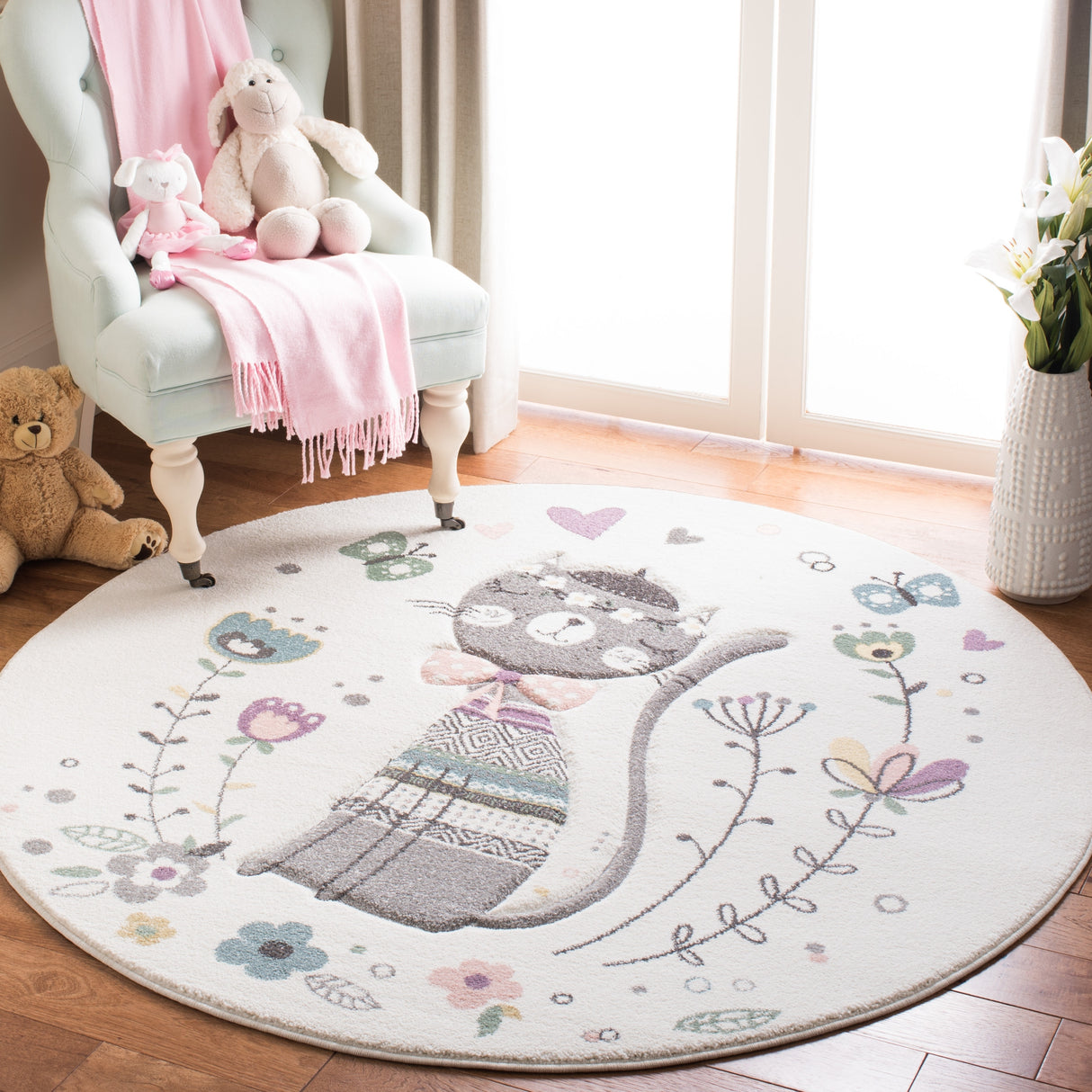 SAFAVIEH Carousel Kids Fumiki Parisian Cat Rug