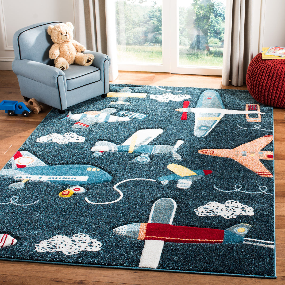 SAFAVIEH Carousel Kids Mindra Airplane Rug