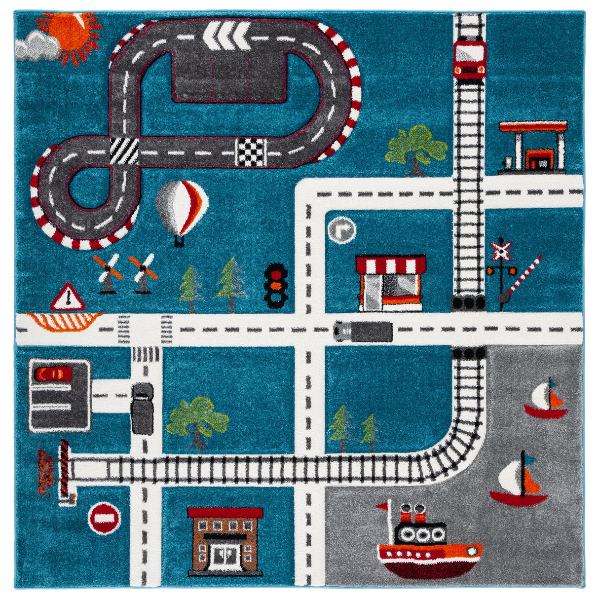 SAFAVIEH Carousel Kids Riemy Neighborhood Road Rug