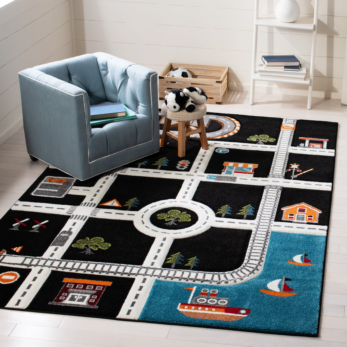 SAFAVIEH Carousel Kids Riemy Neighborhood Road Rug