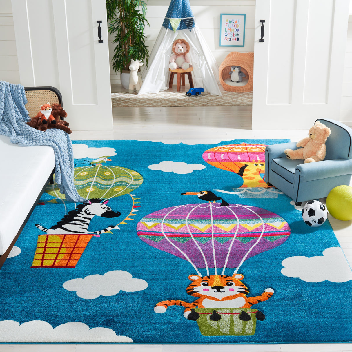 SAFAVIEH Carousel Kids Tjadke Hot Air Balloon Rug