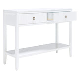 SAFAVIEH Cathern White 2-Drawer Console Table - 42" W x 14" L x 31" H - 42Wx14Dx31H