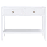 SAFAVIEH Cathern White 2-Drawer Console Table - 42" W x 14" L x 31" H - 42Wx14Dx31H