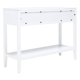 SAFAVIEH Cathern White 2-Drawer Console Table - 42" W x 14" L x 31" H - 42Wx14Dx31H